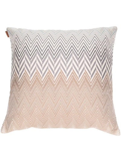 Missoni Zigzag-pattern Feather Down Cushion In Neutrals