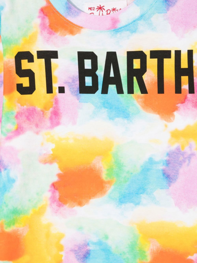 Shop Mc2 Saint Barth Tie Dye-print Short-sleeved T-shirt In Orange