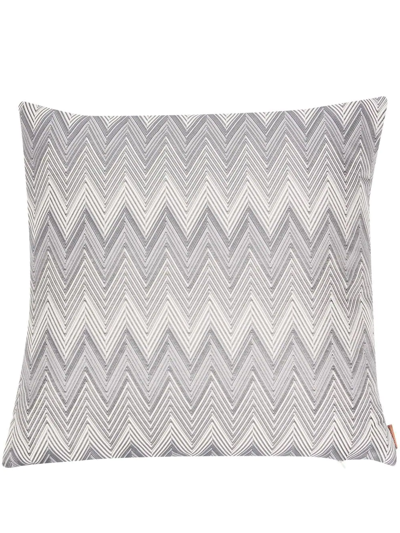 Shop Missoni Zigzag-pattern Feather Down Cushion In Grey