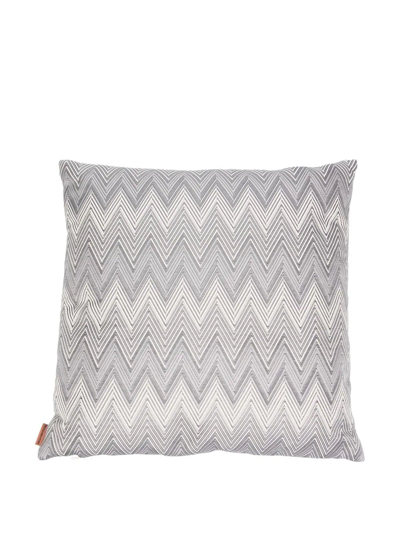 Shop Missoni Zigzag-pattern Feather Down Cushion In Grey