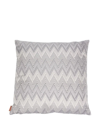Missoni Zigzag-pattern Feather Down Cushion In Grey