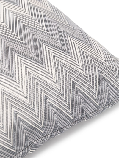 Shop Missoni Zigzag-pattern Feather Down Cushion In Grey