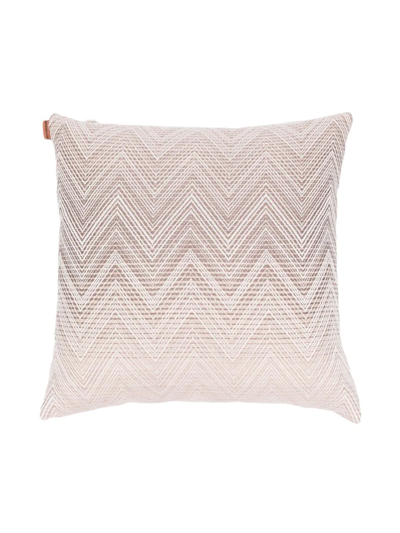 Shop Missoni Zigzag-pattern Wool Cushion In Neutrals