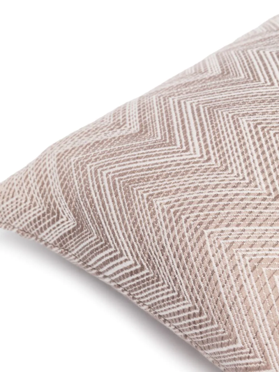 Shop Missoni Zigzag-pattern Wool Cushion In Neutrals