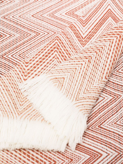Missoni Zig-zag Woven Blanket In Brown