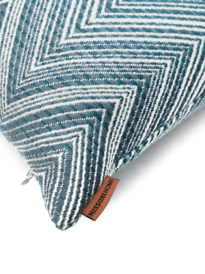 Shop Missoni Zigzag-pattern Wool Cushion In Blue