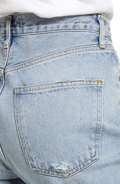 Shop Agolde '90s High Waist Frayed Crop Organic Cotton Jeans In Nerve