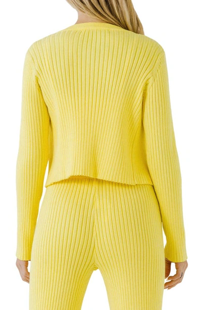 Endless Rose Cropped Lounge Knit Cardigan In Lime