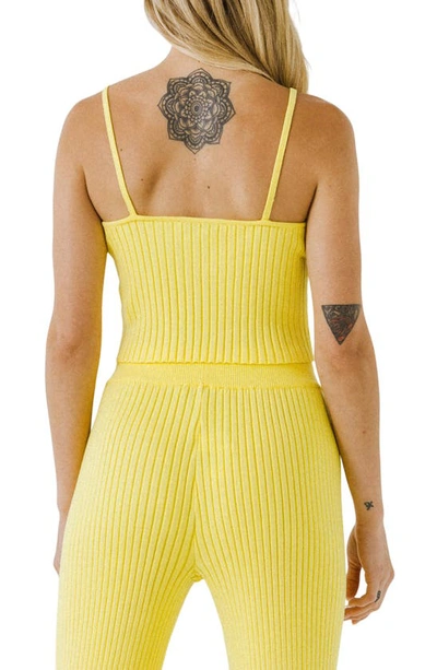 Endless Rose Rib Knit Crop Camisole In Lime