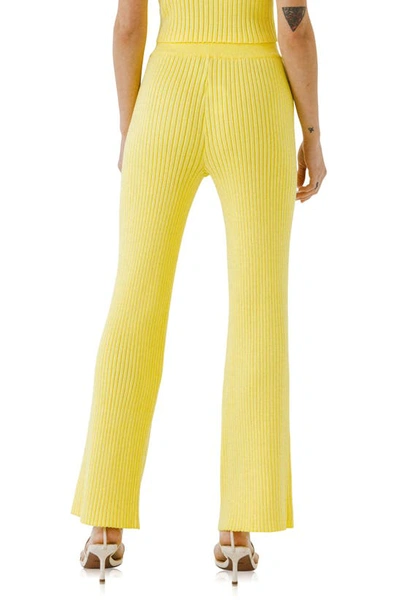 Endless Rose Banded Rib-knit Lounge Pants In Lime