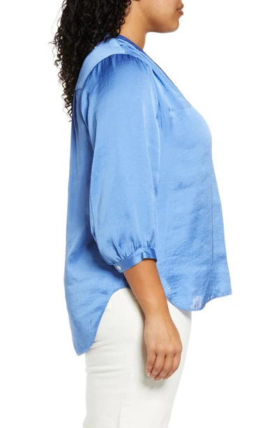 Shop Vince Camuto Rumple Satin Blouse In Blue Jay