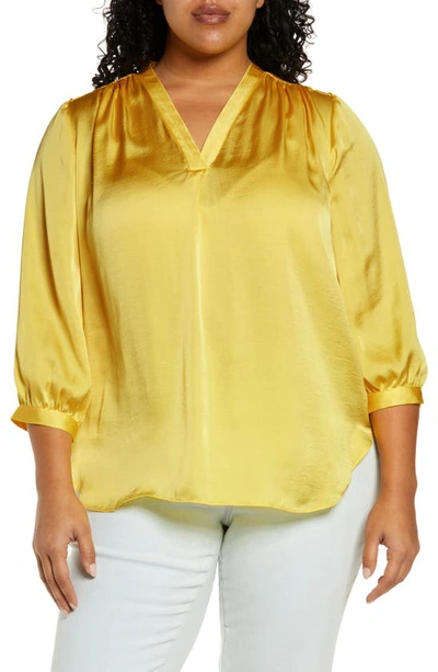 Shop Vince Camuto Rumple Satin Blouse In Sunburst