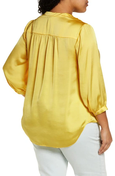 Shop Vince Camuto Rumple Satin Blouse In Sunburst