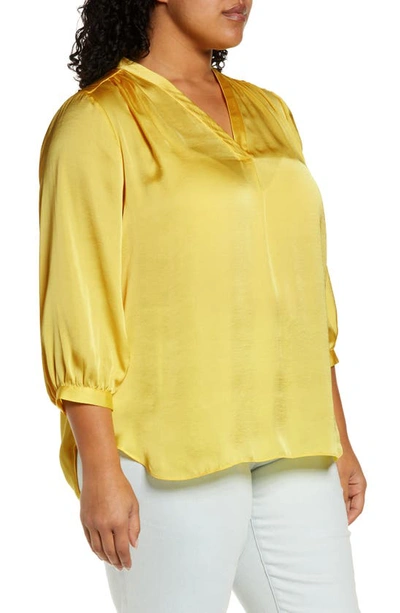 Shop Vince Camuto Rumple Satin Blouse In Sunburst