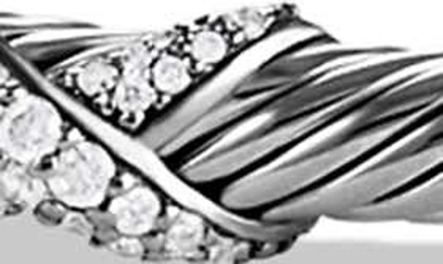Shop David Yurman X Bracelet With Diamonds In Silver/ Diamond