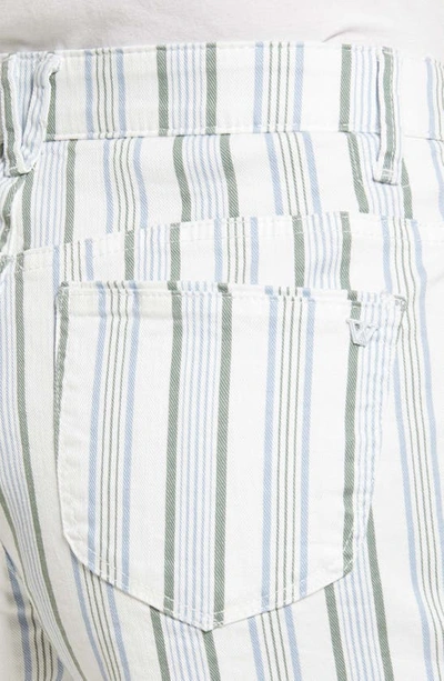 Wit & Wisdom 'ab'-solution Stripe High Waist Raw Hem Shorts In Cactus Water Multi
