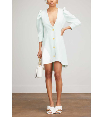 Shop Brøgger Siv Mini Dress In Mint/white In Green