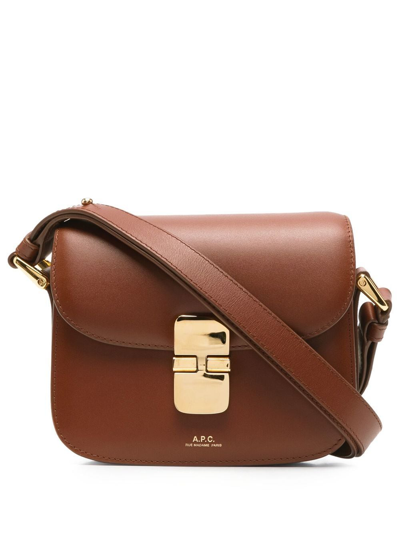 A.p.c. Grace Mini Crossbody Bag In Brown | ModeSens