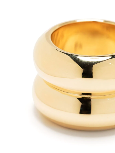 Shop Uncommon Matters Breve Double-band Ring In Gold