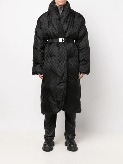Shop Misbhv Monogram-print Puffer Coat In Black