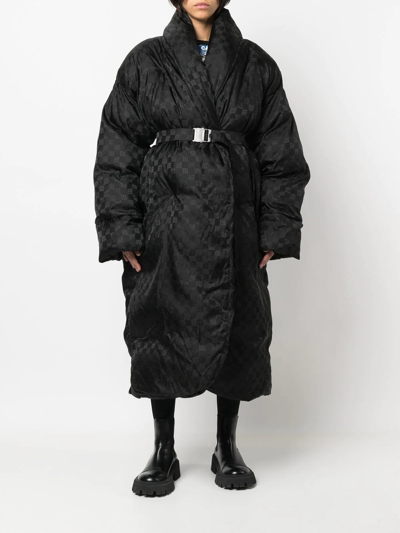 Shop Misbhv Monogram-print Puffer Coat In Black