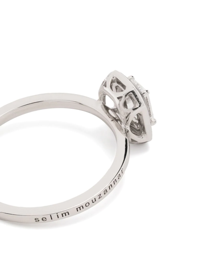 Selim Mouzannar 18kt White Gold Mina Diamond Enamel Ring In Metallic