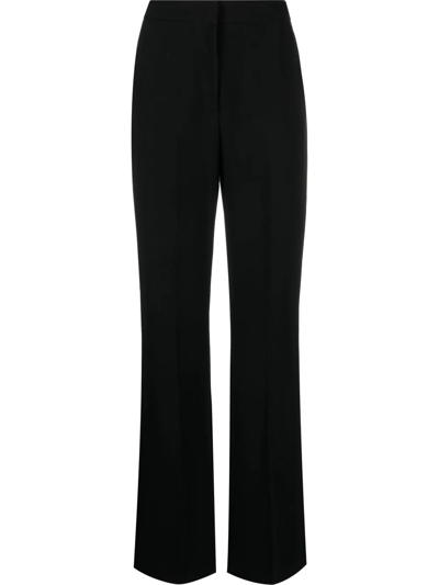 Shop Pinko Pressed-crease Tailored Trousers In Black