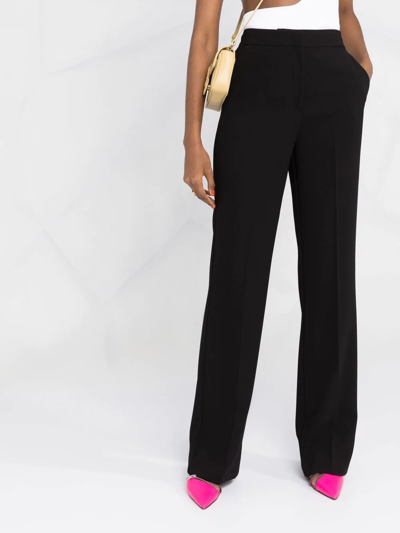 Shop Pinko Pressed-crease Tailored Trousers In Black