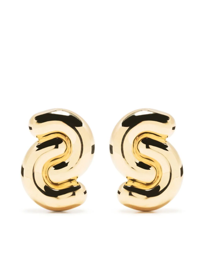 Shop Uncommon Matters Tropos Double-curve Earrings In Gold