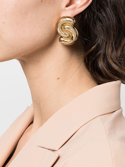 Shop Uncommon Matters Tropos Double-curve Earrings In Gold