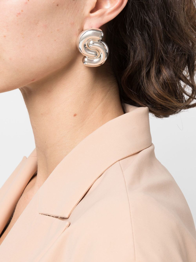 Shop Uncommon Matters Tropos Double-curve Earrings In Silver