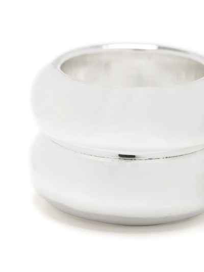 Uncommon Matters Breve Double-brand Ring In Silver