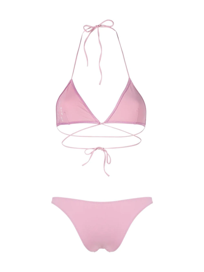 Shop Lido Tredici Tie-fastening Bikini Set In Pink