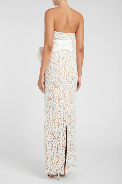 Shop Rebecca Vallance -  Floria Strapless Lace Gown  - Size 10 In Off White