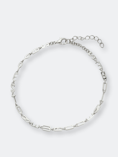 Shop Awe Inspired "say Yes To New Adventures" Affirmation Bracelet In Grey