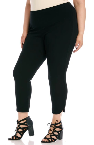 Shop Karen Kane Piper Curve Hem Crop Pants In Black