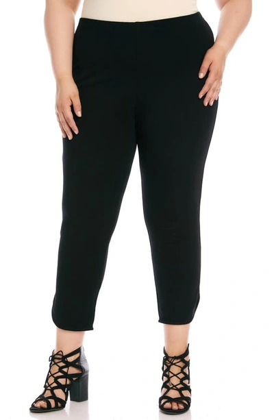 Shop Karen Kane Piper Curve Hem Crop Pants In Black