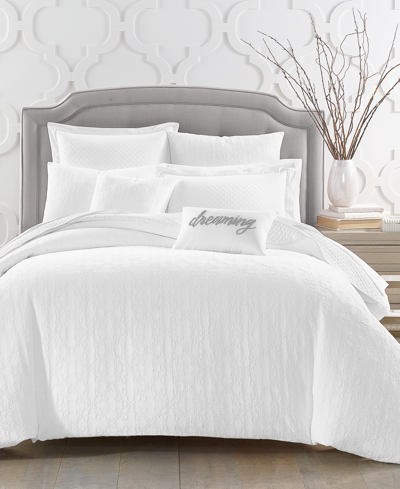 Shop Charter Club Damask Designs Woven Tile 3-pc. Duvet Cover Set, Full/queen, Created For Macy's In White