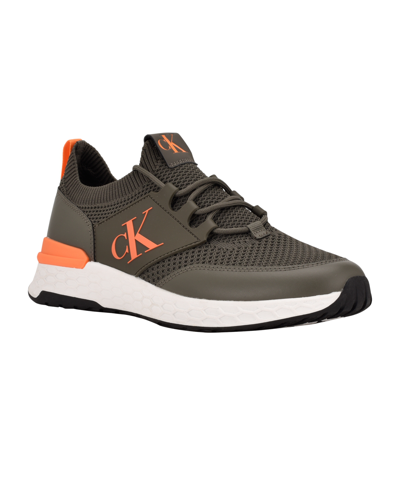 Shop Calvin Klein Men's Arnel Lace Up Sneakers In Olive