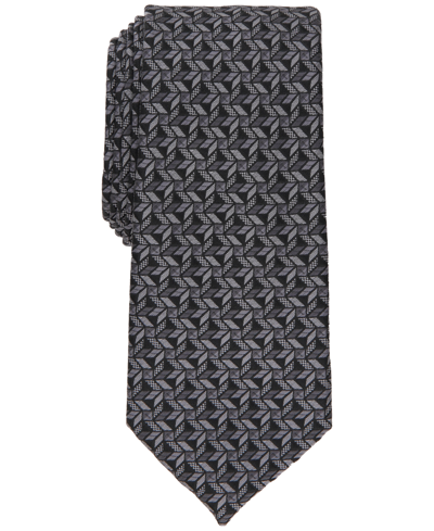 Shop Alfani Men's Coen Nano Geo Tie, Created For Macy's In Black