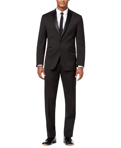 Shop Kenneth Cole Reaction Men's Slim-fit Ready Flex Tuxedo Suit In Black