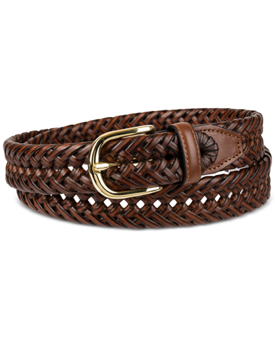 Shop Club Room Men's Hand-laced Braided Belt, Created For Macy's In Tan