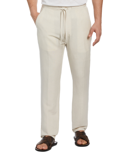 Cubavera Men's Linen Blend Drawstring Pant In Silver Lining