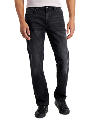 Shop Alfani Men's Sam Black-wash Straight-fit Stretch Jeans, Created For Macy's In Black Wash