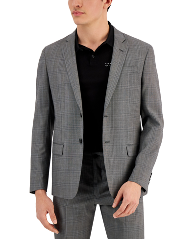 Ax Armani Exchange Men's Slim-fit Navy Shadow Plaid Suit Jacket In Light  Grey With Blue Window | ModeSens