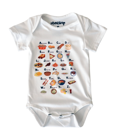 Shop Mixed Up Clothing Baby Boys Or Baby Girls Foods Graphic Short Sleeved Bodysuit In White