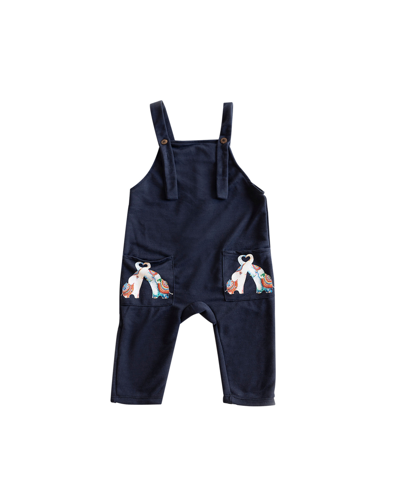 Shop Mixed Up Clothing Baby Boys Or Baby Girls Elephant Patch Overalls In Blue