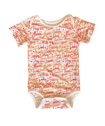 Shop Mixed Up Clothing Baby Boys And Girls Short-sleeve Thank You Printed Bodysuit In White