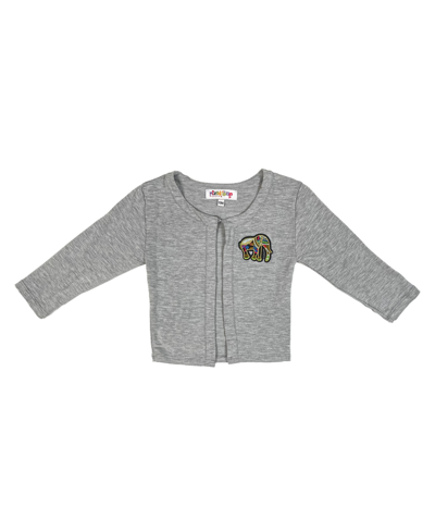 Shop Mixed Up Clothing Baby Girls Elephant Patch Cardigan In Gray