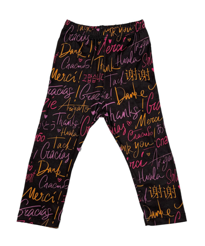 Shop Mixed Up Clothing Baby Girls Thank You Printed Leggings In Brown